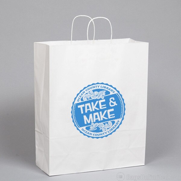 White Kraft Paper Custom PRINTED Sh